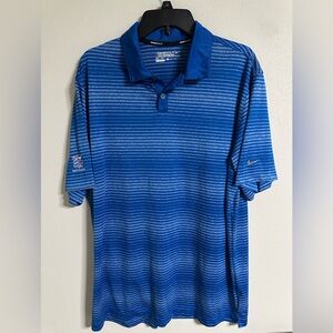 Nike Golf Tour Performance Dri-Fit Striped Polo Blue XL Westmoor
